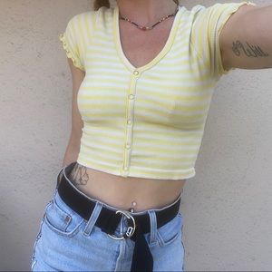Deadstock yellow seamless crop